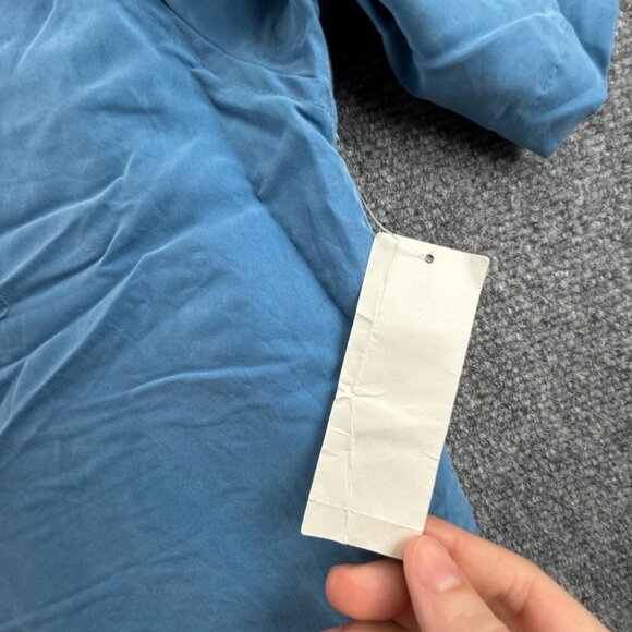 NWT Quiksilver 2XL Rayon Blend Blue Button Up Shirt Men Embroidered Hawaii - Picture 11 of 14